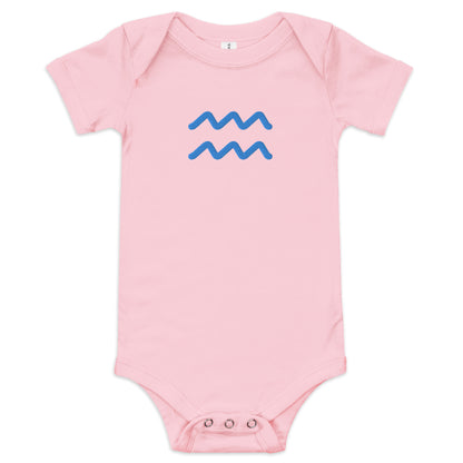 Embroidered Aquarius Baby short sleeve onesie