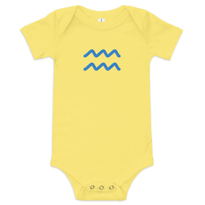 Embroidered Aquarius Baby short sleeve onesie