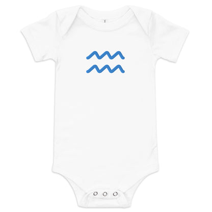 Embroidered Aquarius Baby short sleeve onesie