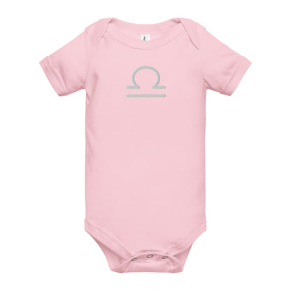 Embroidered Libra Baby short sleeve onesie