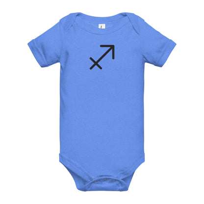 Black Embroidered Sagittarius Baby short sleeve onesie