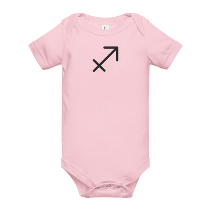 Black Embroidered Sagittarius Baby short sleeve onesie