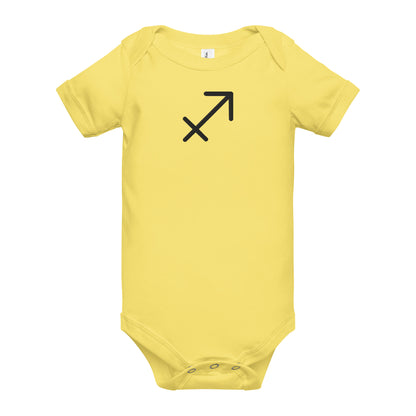 Black Embroidered Sagittarius Baby short sleeve onesie