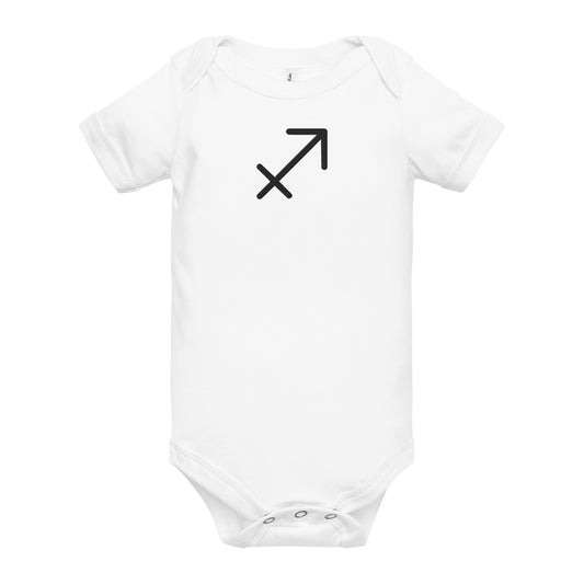 Black Embroidered Sagittarius Baby short sleeve onesie