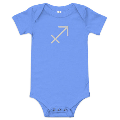 White Embroidered Sagittarius Baby short sleeve onesie