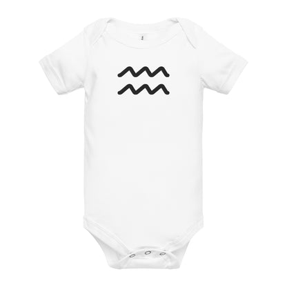 Embroidered Aquarius Baby short sleeve onesie