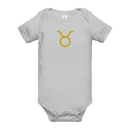 Embroidered Taurus Baby short sleeve onesie