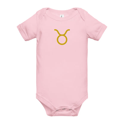Embroidered Taurus Baby short sleeve onesie
