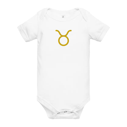 Embroidered Taurus Baby short sleeve onesie