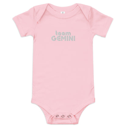 Gemini Embroidered Baby short sleeve onesie copy