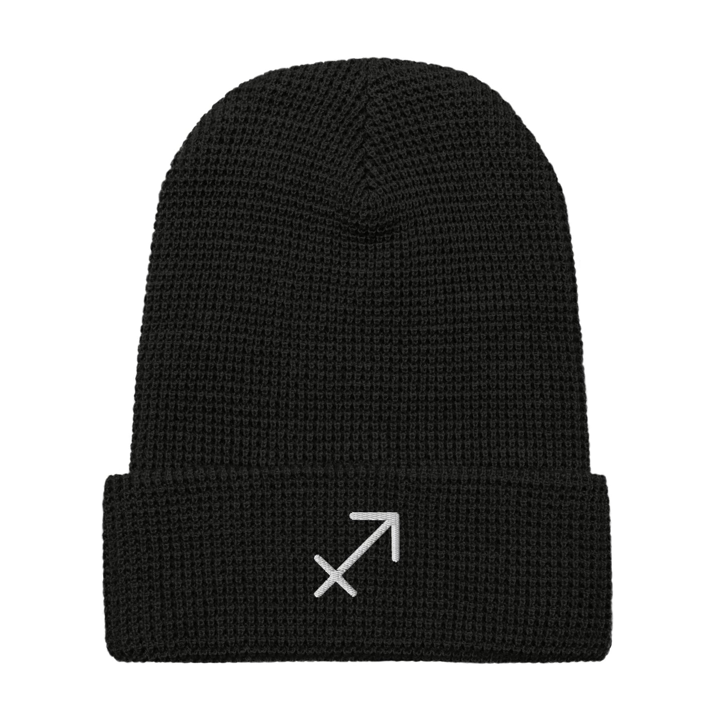 Sagittarius in White Waffle beanie