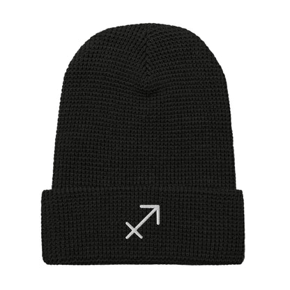 Sagittarius in White Waffle beanie