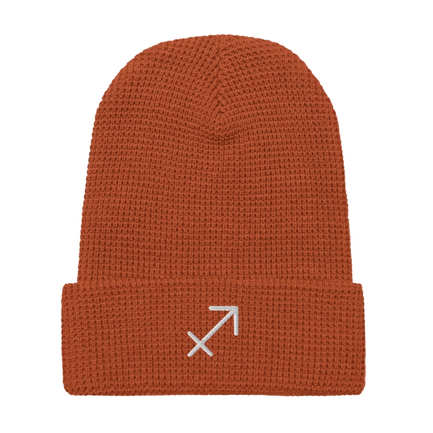 Sagittarius in White Waffle beanie