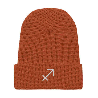 Sagittarius in White Waffle beanie