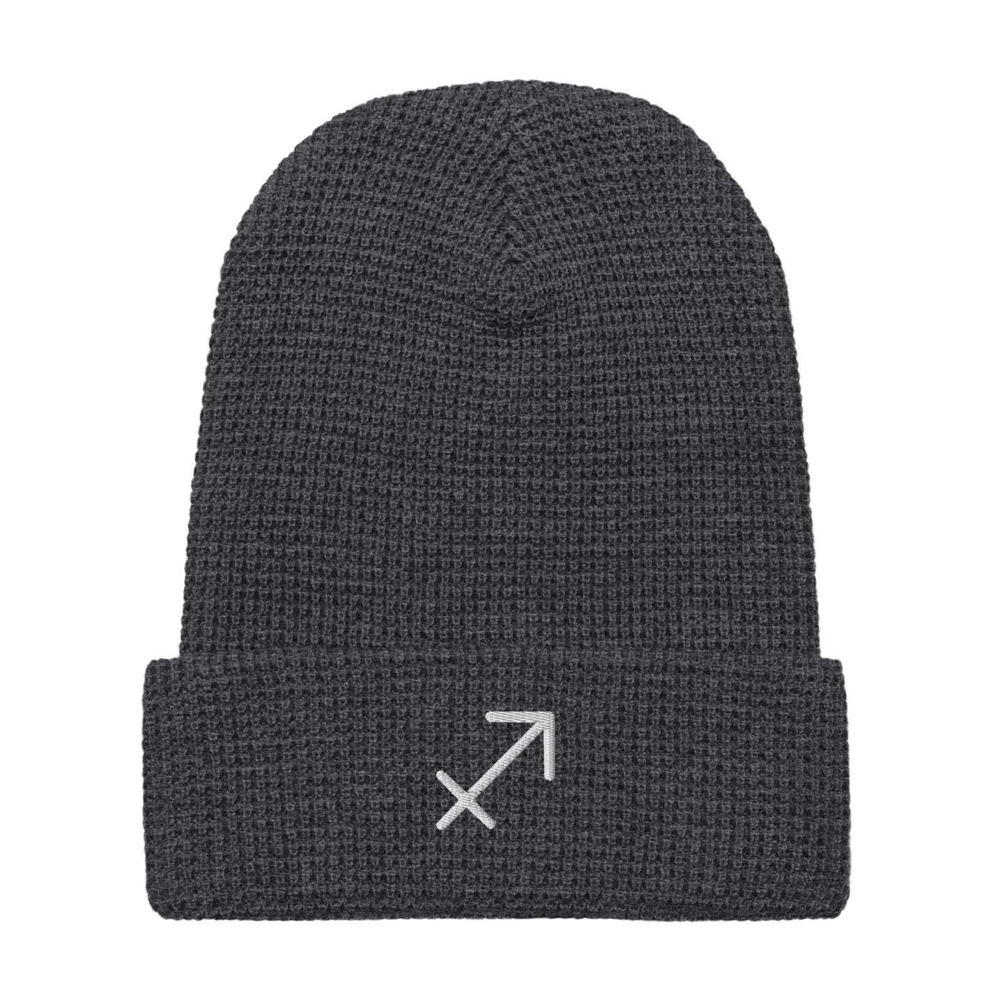 Sagittarius in White Waffle beanie