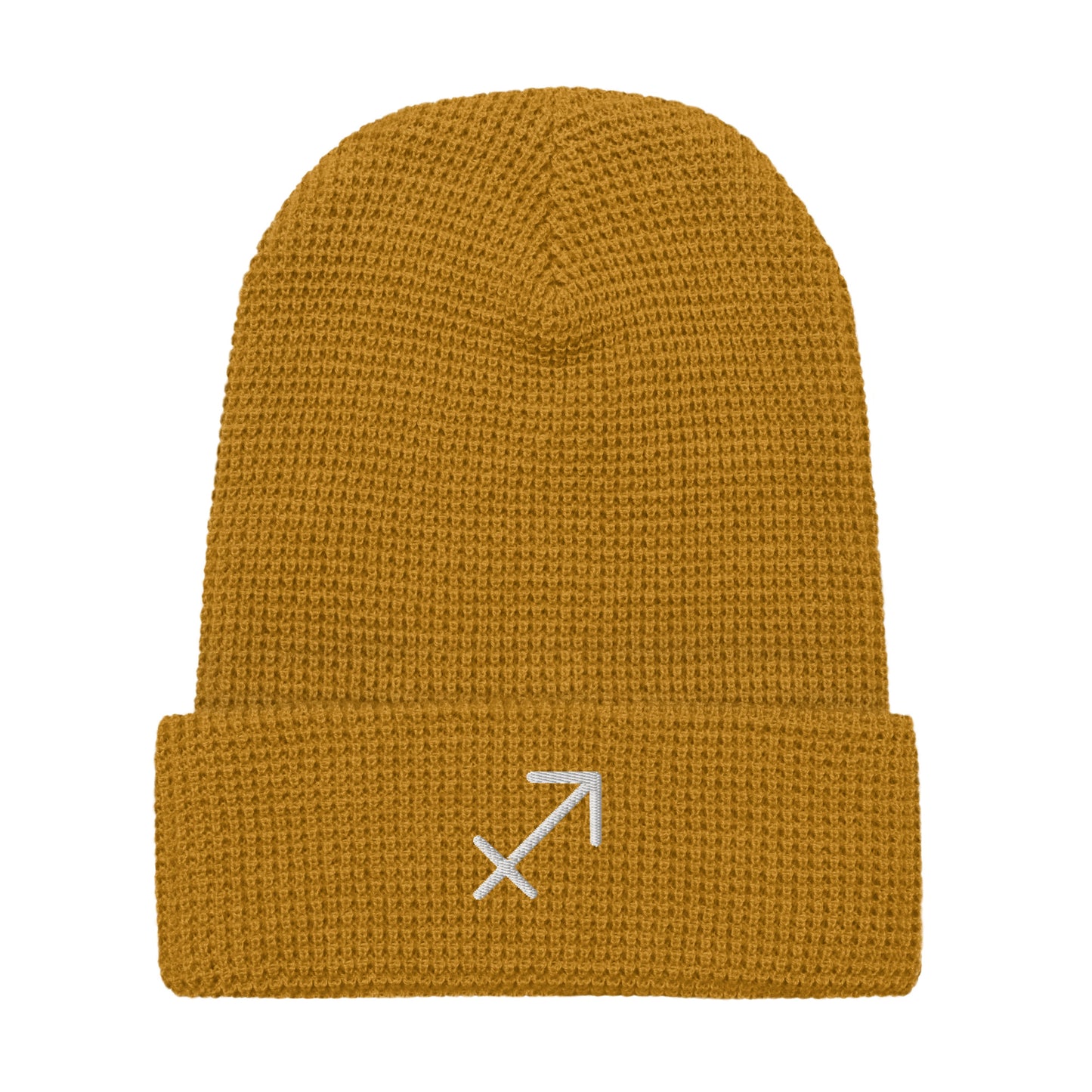 Sagittarius in White Waffle beanie