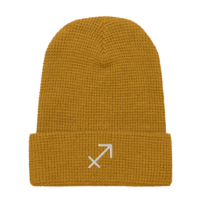 Sagittarius in White Waffle beanie