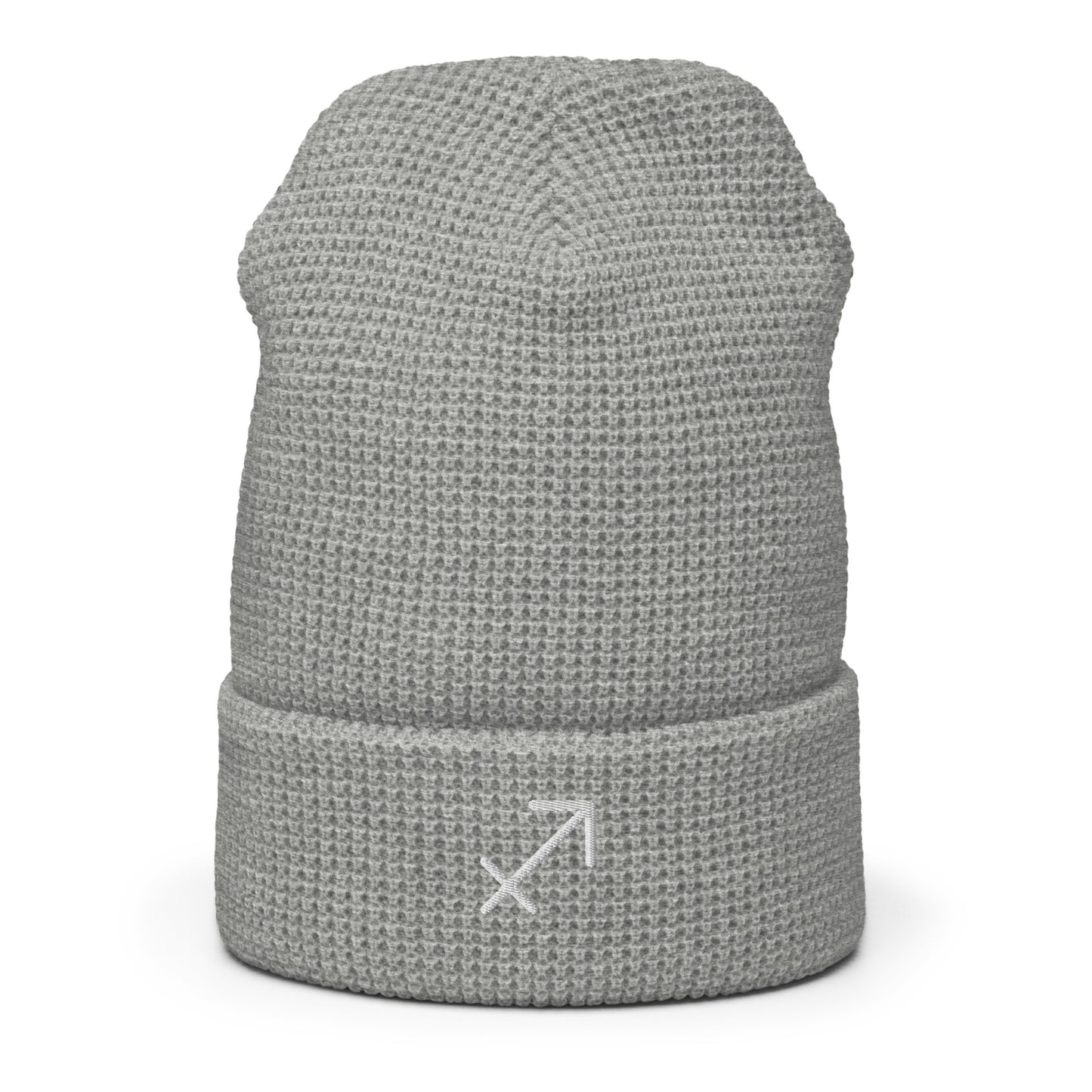 Sagittarius in White Waffle beanie