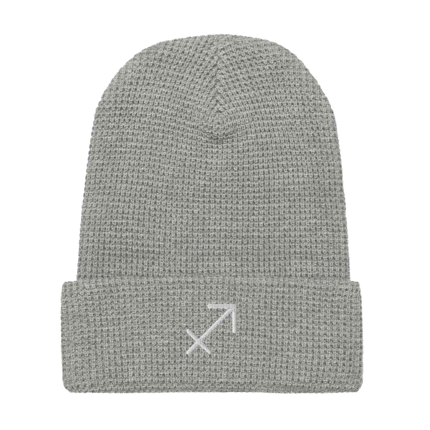 Sagittarius in White Waffle beanie