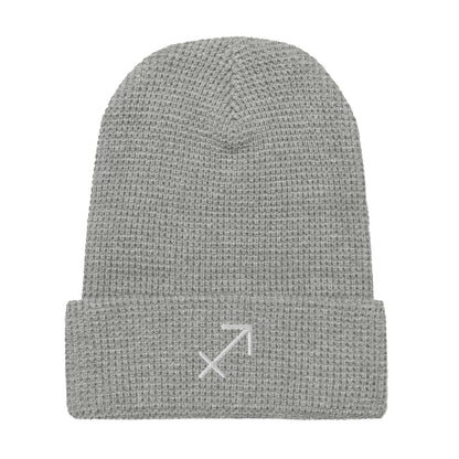 Sagittarius in White Waffle beanie