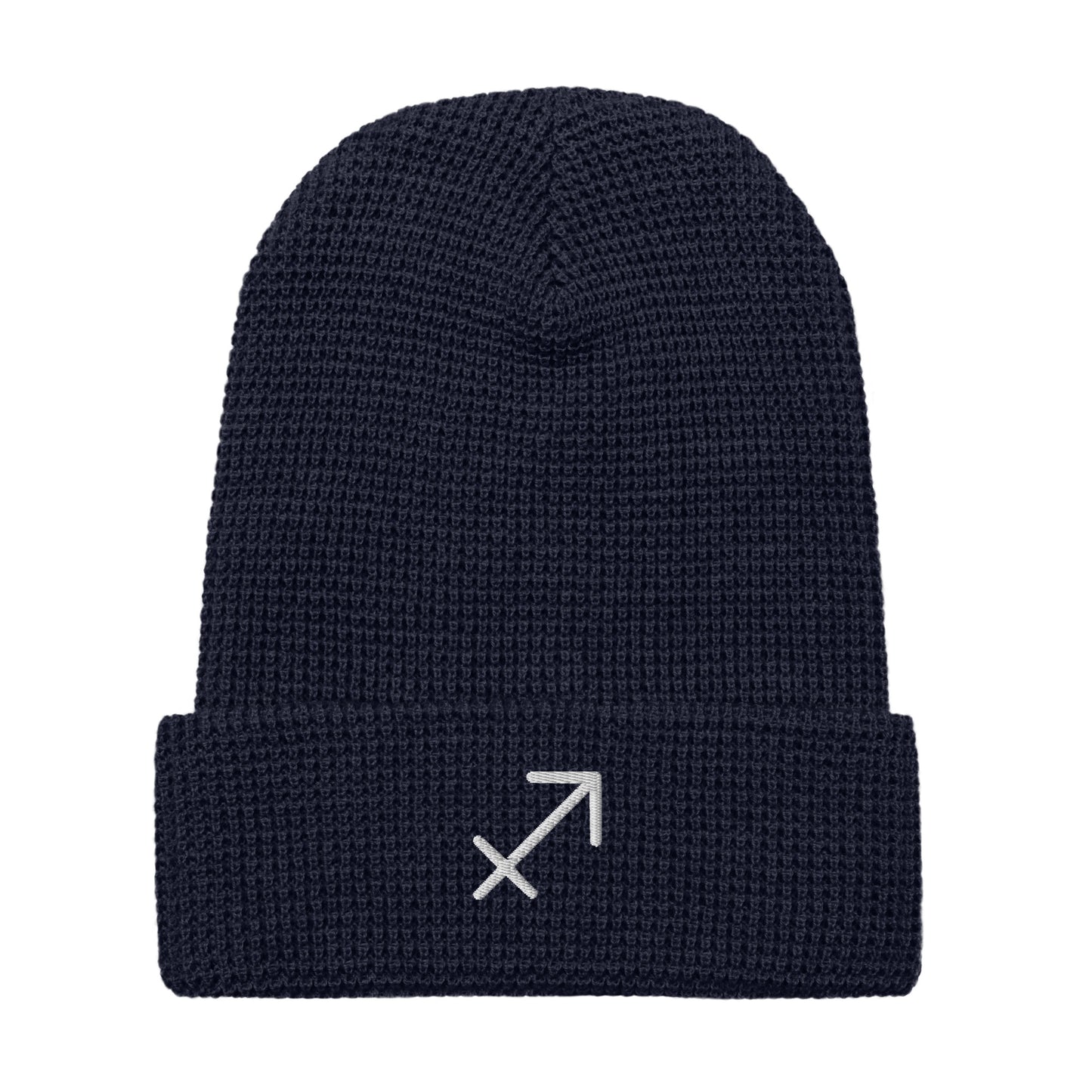 Sagittarius in White Waffle beanie