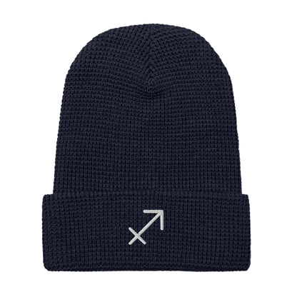 Sagittarius in White Waffle beanie