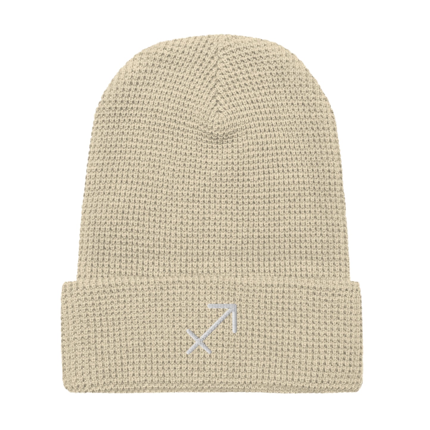Sagittarius in White Waffle beanie