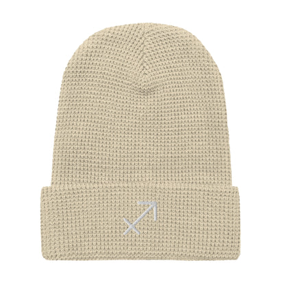 Sagittarius in White Waffle beanie