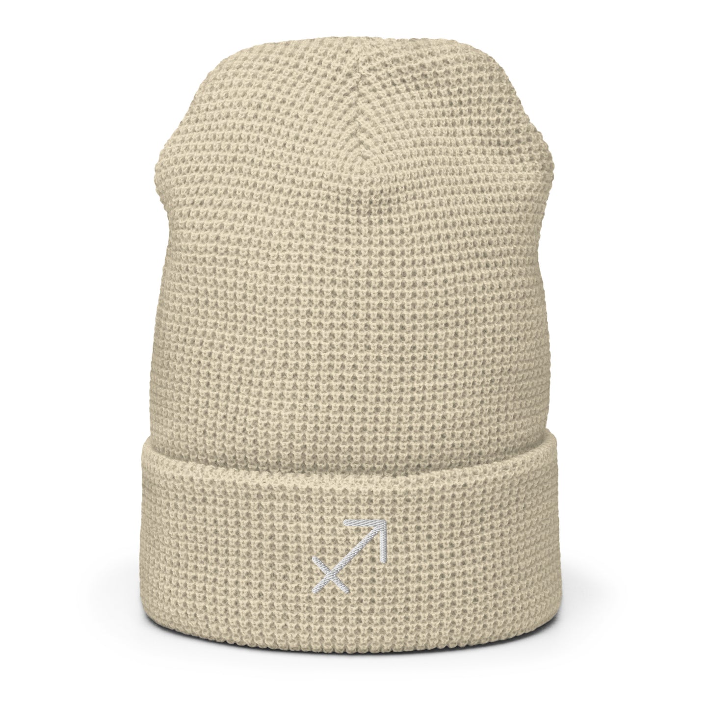 Sagittarius in White Waffle beanie