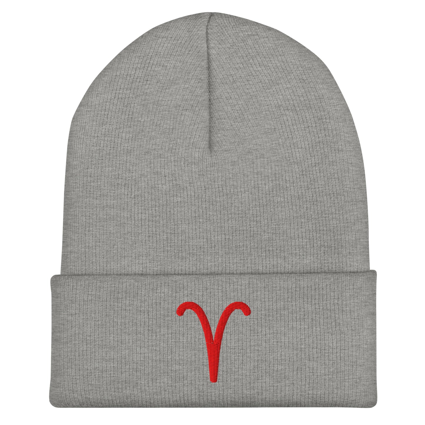 Red Aries Cuffed Beanie