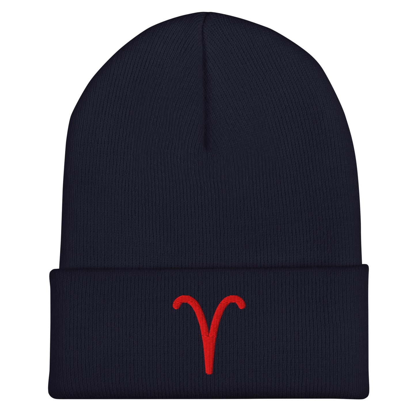 Red Aries Cuffed Beanie