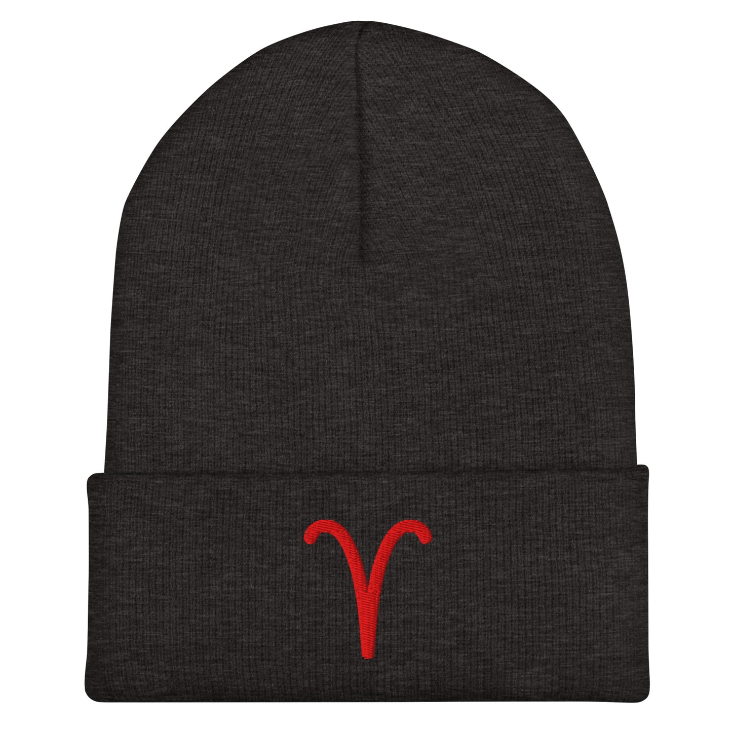 Red Aries Cuffed Beanie