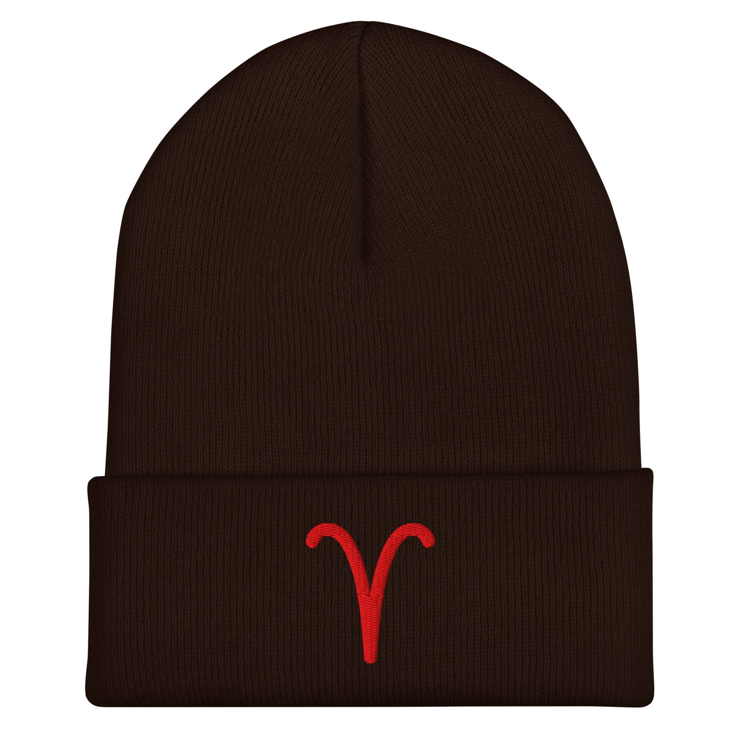 Red Aries Cuffed Beanie
