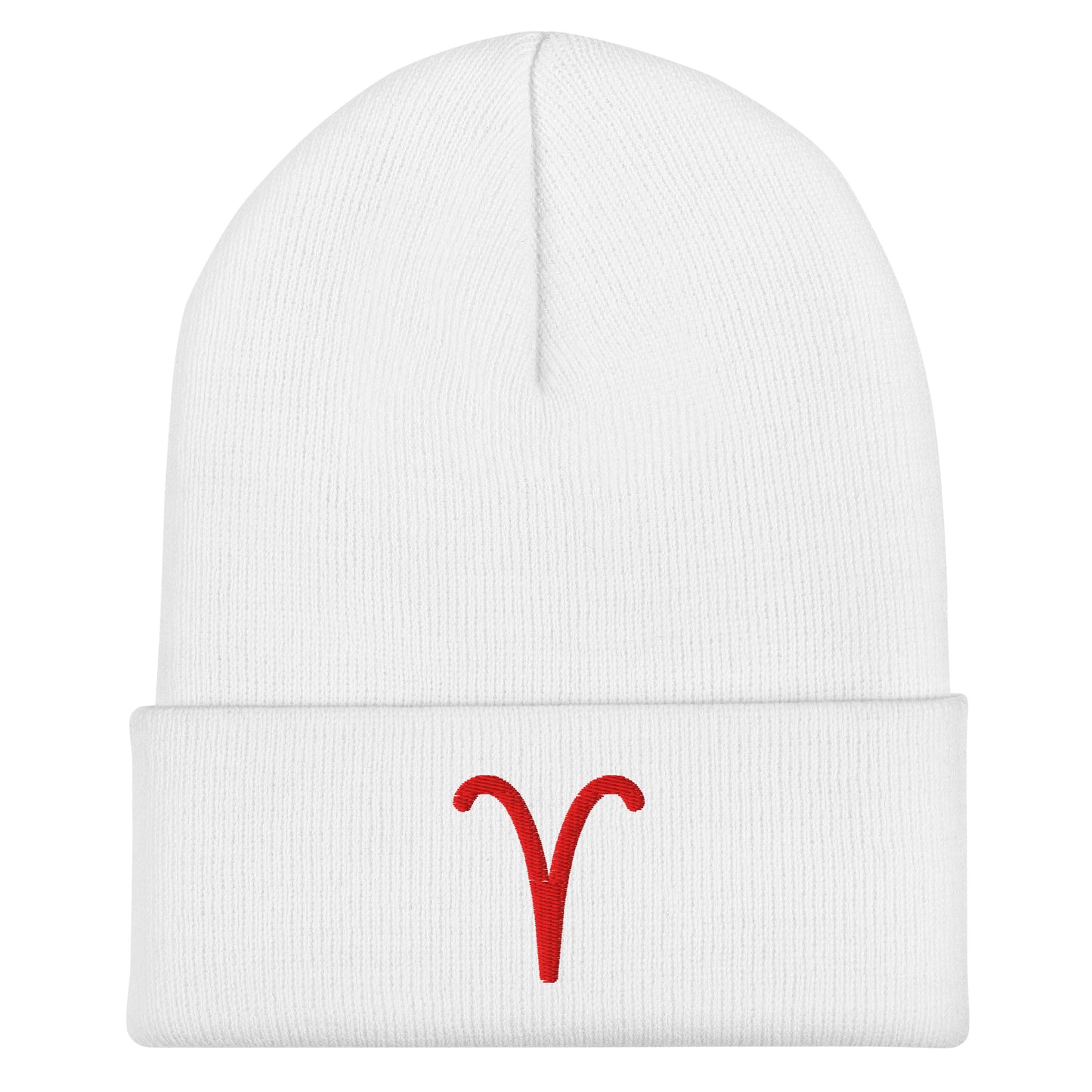 Red Aries Cuffed Beanie