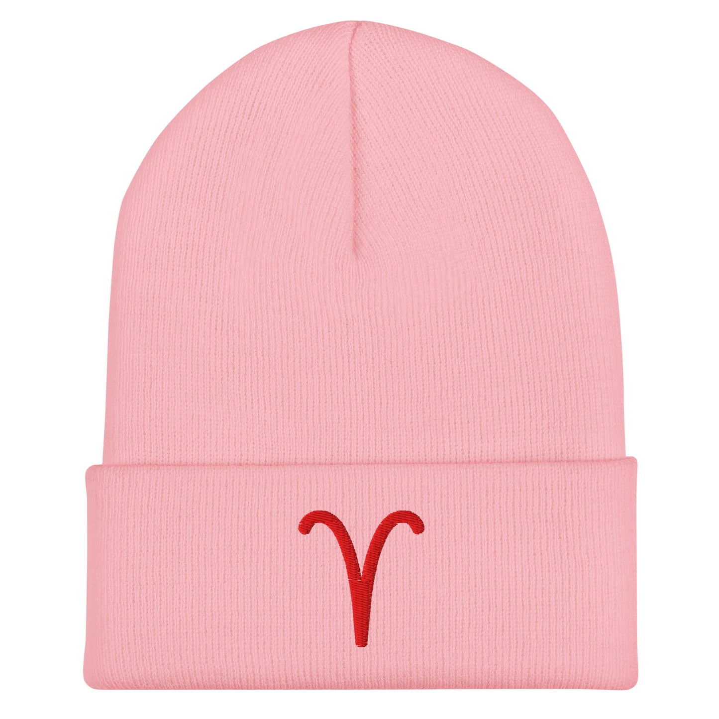 Red Aries Cuffed Beanie