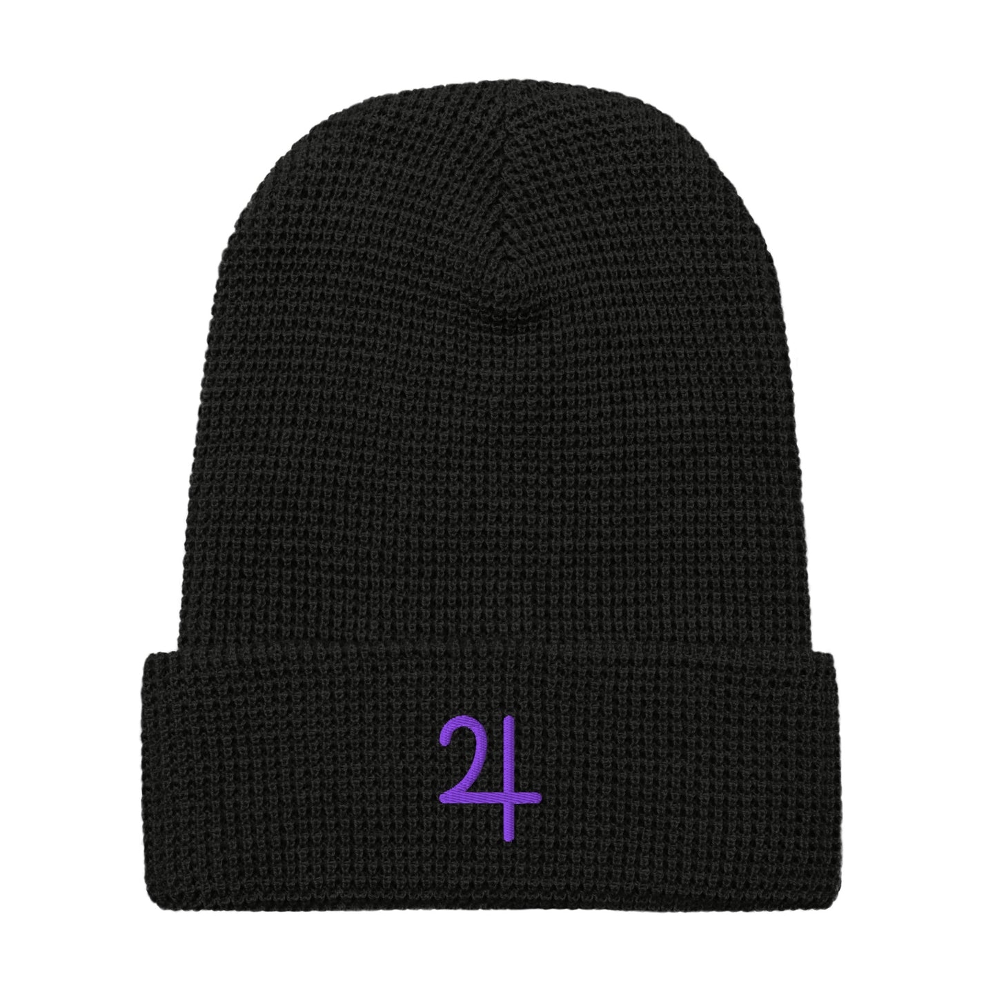 Jupiter Purple Embroidered Waffle beanie