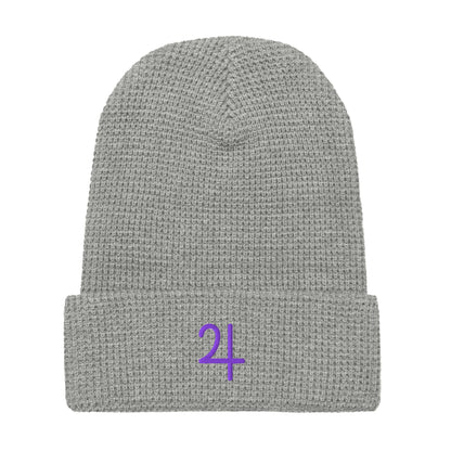 Jupiter Purple Embroidered Waffle beanie