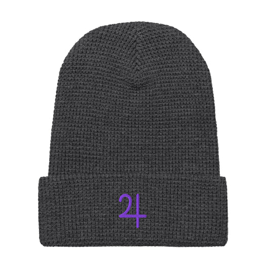 Jupiter Purple Embroidered Waffle beanie