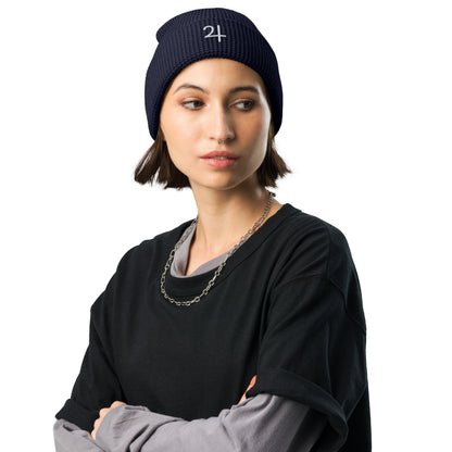 Jupiter White Glyph Waffle beanie